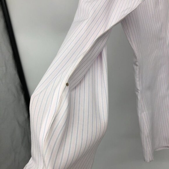 Brooks Brothers Light Pink Pinstriped Button up Long Sleeve Dress Shirt size 14 - Picture 12 of 15